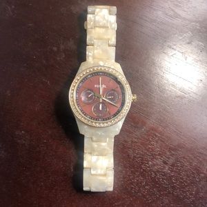Mother of Pearl fossil watch (needs battery)